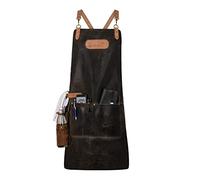 Black Forest Fox Tablier en cuir de buffle - Tablier de barbecue - Tablier de cuisine, Noir vintage., taille unique