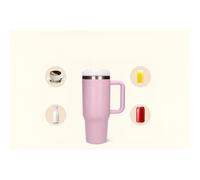 Black Forest - Mug isotherme avec paille et poignée 1200 ml rose