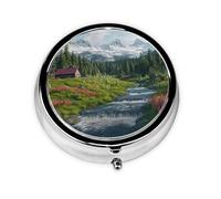 Black Forest Pilulier personnalisé unique - Pilulier de voyage 7 jours AM PM avec motif imprimé complet - Mini organisateur de médicaments plaqué fer