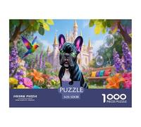 Black French BullChien Puzzle 1000 Pièces Adultes Animal Puzzles 1000 Pièces Peinture Art Décor À La Maison 52x38cm/1000pcs