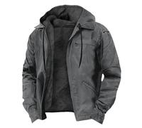 Black Friday 2024, Blouson Homme d'hiver Chauffante Veste Polaire Outdoor Sport Classique Blouson Mi Saison Chasse Randonnée Jacket Adulte Marque Gris 3XL