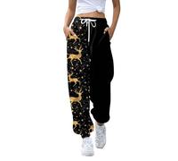 Black Friday 2024 Pantalon Femme Grande Taille Christmas Pants for Women High Waisted Baggy 2024 Bottom Sweatpants Gym Jogger Holiday Petite Pantalon De Noel Femme Pantacourt Femme Grande Taille