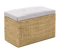""Black Friday"" Banc avec 2 poufs - JILL - 2 PERSONNES - Jacinthe d'eau Gris 75x38x46 cm BB887