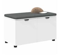 ""Black Friday""Banc d'entrée/salon - Banquette pour couloir,1/2 Personnes - avec coussin avec stockage Blanc 80 x 46 x 46 cm 03_71357