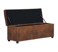 ""Black Friday"" Banc long de rangement - JILL - Meuble d'entrée - 116 cm - Marron Similicuir BB605
