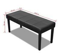 ""Black Friday"" Banc salon - JILL - Banquette/Coffre - en cuir synthétique de haute qualité Noir 106x43x46 cm - BB2