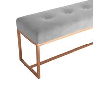 ""Black Friday"" Banc salon - JILL - Banquette/Coffre - Gris 110x36x45 cm - Velours BB262