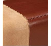 ""Black Friday"" Banc salon - JILL - Banquette/Coffre - saut de cheval 160 cm - Marron Cuir véritable et bois acacia BB71