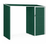 Black Friday""Cabane de Jardin/ Abri à bois de jardin - contre l'humidité - Vert 245x98x159 cm Acier galvanisé EU01_867677