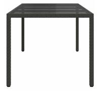 ""Black Friday"" Table à dîner de jardin BURKE 2/4 PERSONNES pour repas Noir 190x90x75 cm Poly rotin TTT268
