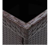 ""Black Friday"" Table à manger pour jardin - BURKE - Dessus solide - Marron Résine tressée TTT834