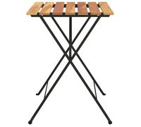 ""Black Friday"" Table de bar de jardin - BURKE - Table double - pliante 55x54x71cm Bois de teck solide et acier TTT760