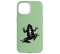 Black Frog Mystical Stars Moon Phases Witchy Coque pour iPhone 15