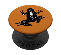 Black Frog Mystical Stars Moon Phases Witchy PopSockets PopGrip Adhésif