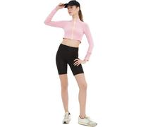Black Front Ribs Detail Biker Sports Tights Pantalon De Yoga Femme
