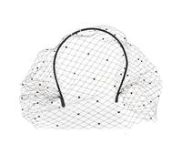 Black Funeral Veil Headpiece, Mesh Veil Bandband, tendance et élégante, une sensation légère, accessoire de coiffure confortable pour les balles de mascarade Budal Wedding Tea Party Trip, 12x1,5x12cm