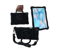 (Black)Galaxy Tab A9+ X210 X216 X218 Case with Kickstand & Shoulder Strap - Bubble Tablet Cover