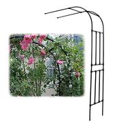 Black Garden Rose Arch, Wall-Mounted Half-Pergola, Metal Trellis for Climbing Plants, Outdoor Patio Decor for Weddings & Romantic Events, Size: Adjustable
