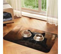 Black German Shepherd Bokeh Autumn German,Waterproof Pet Feeding Mat,PU Leather Placemats for Cat Dog Water Bowl,Food Mats,30x45cm