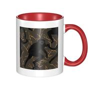 Black Gibbon Monkey Tasse à café en céramique bicolore 330 ml - Tasse à thé classique, tasse cadeau, passe au micro-ondes, pour le bureau et la maison