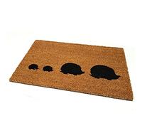 Black Ginger Grand paillasson décoratif en fibre de coco avec motifs de la nature (famille de hérissons)