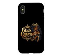 Black Girl Gamer Pixel Art Queen Jeu vidéo Afro-américain Coque pour iPhone X/XS