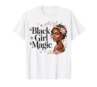 Black Girl Magic Coquette Rose Floral Crown Melanin Queen T-Shirt