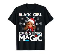 Black Girl Magic Melanin Infirmière Mme Claus Teacher Christmas T-Shirt