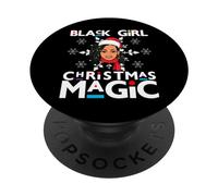 Black Girl Magic Melanin Mme Santa Claus Redoute Noël PopSockets PopGrip Adhésif