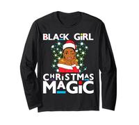 Black Girl Magic Melanin Mrs Claus Cheveux naturels Afro Queen Manche Longue