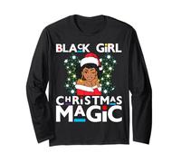 Black Girl Magic Melanin Mrs Claus Cheveux naturels Afro Twists Manche Longue