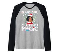 Black Girl Magic Melanin Mrs Claus Perruque bouclée avec Dentelle Frontale Manche Raglan