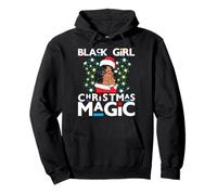 Black Girl Magic Melanin Mrs Claus Perruque bouclée avec Dentelle Frontale Sweat à Capuche
