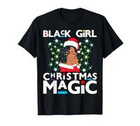Black Girl Magic Melanin Mrs Claus Perruque bouclée avec Dentelle Frontale T-Shirt