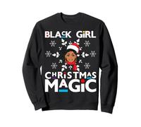 Black Girl Magic Melanin Mrs Santa Claus Flocon de Neige Noël Sweatshirt