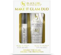 BLACK GIRL SUNSCREEN Make It Glam Duo Protection Solaire Visage et Lèvres - 1 SPF 45 Make It Matte Clear Protection Solaire Visage et 1 Make It Pop Spf 50 Sungloss pour Lèvres Protégées Poppin