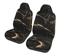Black Gold Marble Dua Sarung JOK Mobil,*, Sarung JOK Mobil Depan, Cocok Untuk Sebagian Besar Mobil, SUV, Truk, Van, Dll.