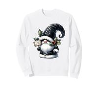 Black Goth GNOME with Bah Humbug Sign for Xmas Funny Santa Sweatshirt