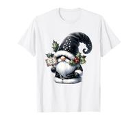 Black Goth GNOME with Bah Humbug Sign for Xmas Funny Santa T-Shirt