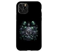 Black Gothic Christmas Balls with Dark Green Bows Goth Xmas Coque pour iPhone 11 Pro