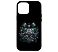 Black Gothic Christmas Balls with Dark Green Bows Goth Xmas Coque pour iPhone 12 Pro Max