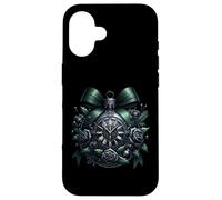 Black Gothic Christmas Balls with Dark Green Bows Goth Xmas Coque pour iPhone 16