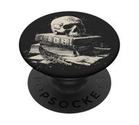 Black Gothic Occult Book Lover Reading Skull Bookish PopSockets PopGrip Adhésif