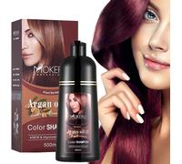 Black Hair Dye 16.9 Fl Oz, Argan Oil Black Hair Shampoo, 3 In 1 Hair Dye Shampoo, Easy To Use, Semi-Permanent Hair Color Shampoo (Wine Red)[Z3217]