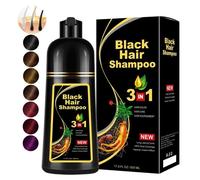 Black Hair Dye Shampoo for Gray Hair 3 in 1, Natural Black Hair Shampoo for Women Men Black Colors in 10-15 mins,(Black)