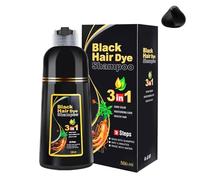 Black Hair Dye Shampooing for Grey Hair 3 en 1 Coloration Cheveux Capable Couvrir les Cheveux Gris Ingrédients Végétaux Contient de l'extrait de Ginseng, Coloration Naturelle, Coloration Cheveux