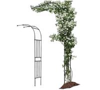 Black Half Rose Arch for Climbing Plants Metal Garden Archway Trellis Wall-Mounted Pergola Outdoor Plant Support 200x240 cm Perfect for Any Garden Decor