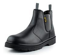BLACK HAMMER Bottes de sécurité pour hommes Chelsea chaussures de travail en cuir bottines légères avec embout en acier S3 SRC 1600 Noir (42 EU)
