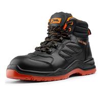 BLACK HAMMER Chaussures de sécurité homme Légères et Confortables pour Travail Randonnée et Chantier Baskets Noires Bottes et Bottines Résistantes Embout Composite sans Métal Cuir lisse 8844 (47 EU)