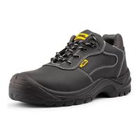 Black Hammer Chaussures de Sécurité Hommes - Cuir Pleine Fleur, Résistante à l'Eau, Formateurs à Embout d'Acier, Élégant et Robuste - Idéal pour les entrepôts et les Travaux en Extérieur Harry (44 EU)
